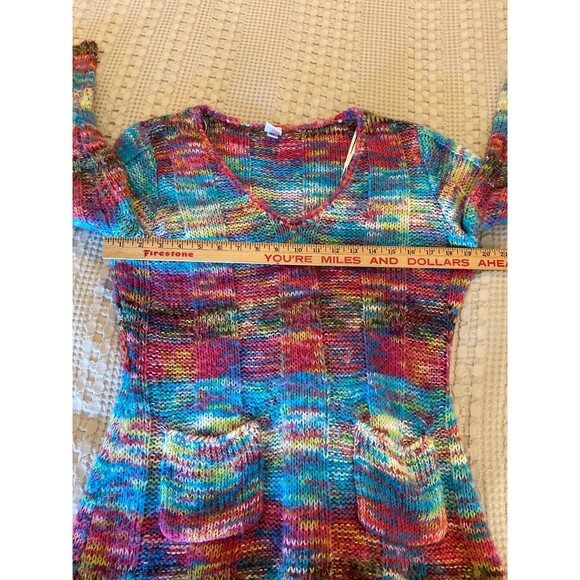 Bobbie Brooks Women’s Sweater  Size Medium Rainbow Colors Fuzzy Soft Knit - Picture 9 of 10